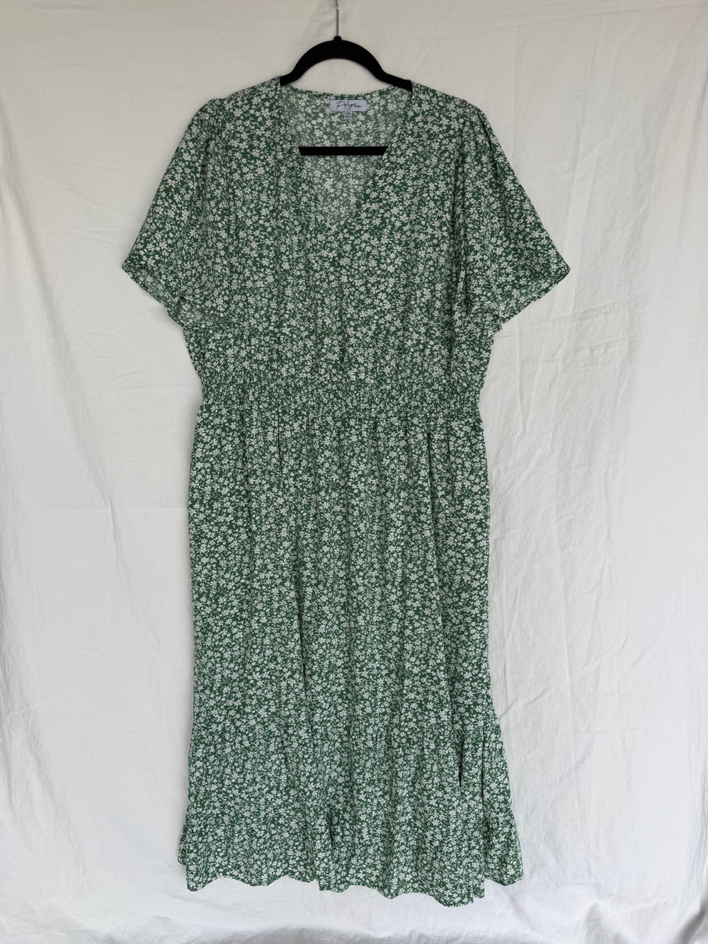 Polagram Green Floral Maxi Dress 2X